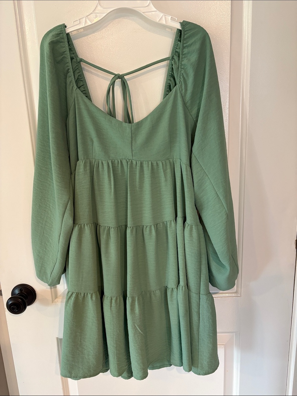 Beautiful Altar'd State Sage Green Tiered Boho Long-Sleeve Dress - EUC, small